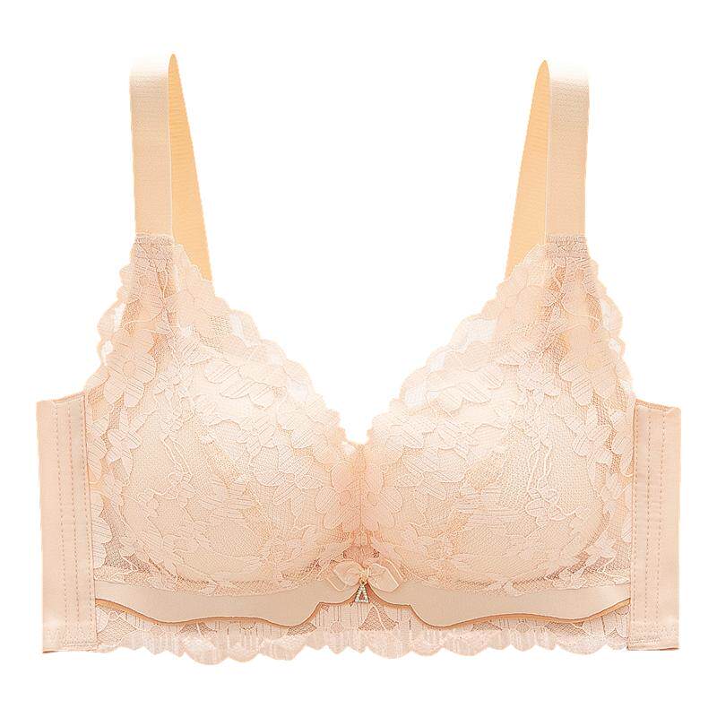 柔软内衣女小胸聚拢无钢圈调整型收副乳防下垂蕾丝文胸厚薄款套装