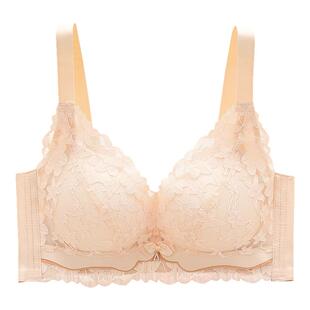 柔软内衣女小胸聚拢无钢圈调整型收副乳防下垂蕾丝文胸厚薄款套装