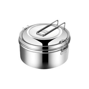 316不锈钢圆形饭盒食品级双层蒸饭饭盒上班族学生专用老式铁饭盒