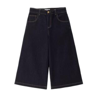 设计师款佐丹奴裤子女薄款洗水牛仔阔腿裤女式七分牛仔裤18425904