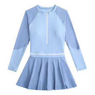 竞速泳衣女童游泳馆训练专用泳装学生柔软贴合洋气儿童长袖游泳衣