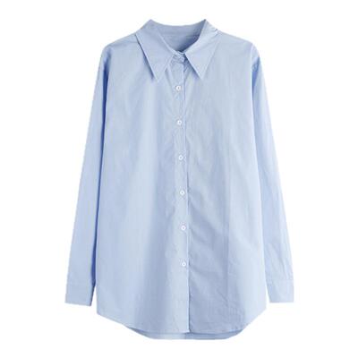 倪妮同款蓝色气质衬衫