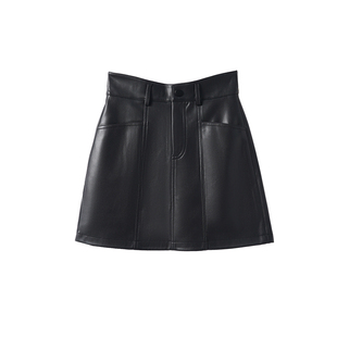 海宁真皮皮裙女高腰绵羊皮短裙2025秋冬新款百搭a字包臀半身裙