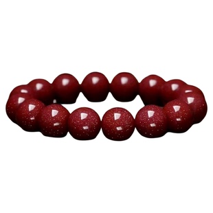 朱砂手串男女款天然原石高含量紫金砂辰砂饰品情侣朱沙卡16mm手串