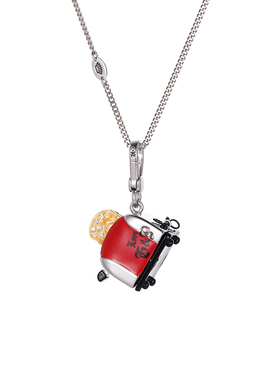 珐琅彩釉面包机吊坠项链