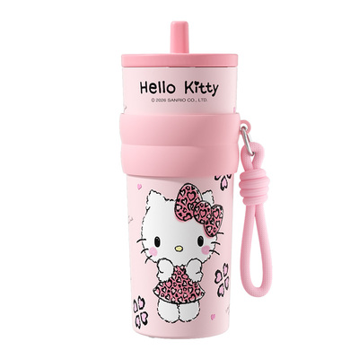 hellokitty保温杯子女生大容量带吸管咖啡杯陶瓷新款可爱水杯礼物