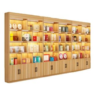 茶叶展示柜柜子陈列柜货架货柜展柜实木生态板可定制产品柜储物柜