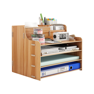 桌面文件收纳架办公桌置物架文件夹收纳盒文件架多层a4纸资料架子