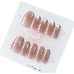 10片装穿戴甲美甲贴片2026新年战甲豆豆甲短款红色法式裸色蓝色