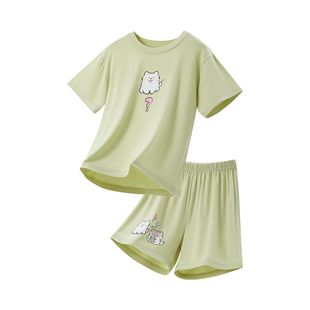 【推荐凉感】夏季莫代尔薄款儿童睡衣男童短袖套装青少年家居服