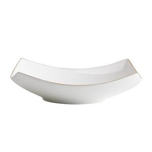 餐具金边盘子家用菜盘菜碟8英寸汤盘深盘四方形酒店餐厅骨瓷盘子