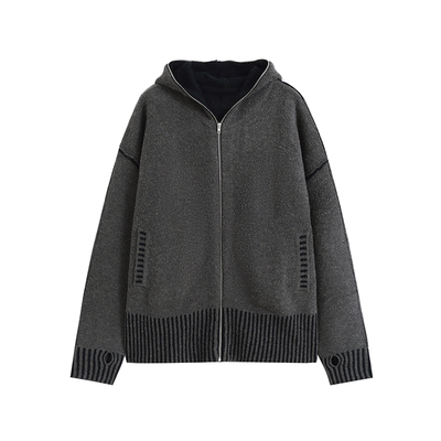 慢性流浪羊毛混纺廓形毛衣大外套