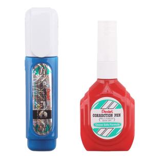 日本Pentel派通修正液学生改正用涂改液可爱修正带涂改建筑手绘白色高光无痕退字快干修改液胶嘴大容量文具