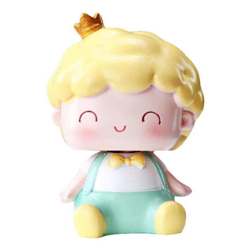 可爱小王子摇头娃娃小摆件车载装饰品创意蛋糕烘焙公仔卡通小礼品