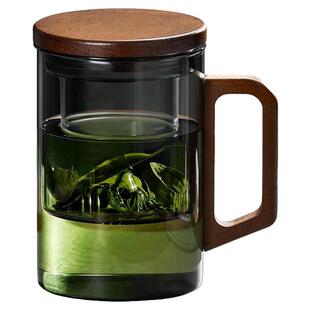 捷安玺茶杯大容量观山玻璃泡茶杯茶水分离家用男士专用喝茶水杯子