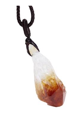 如鸿男女黄水晶吊坠项链