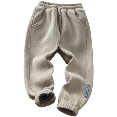 秋冬款男童加绒灯芯绒长裤保暖