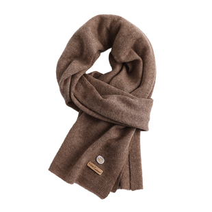 盈妹暖心针织丨高级感羊绒围巾红色女冬季纯色围脖礼盒装送人百搭