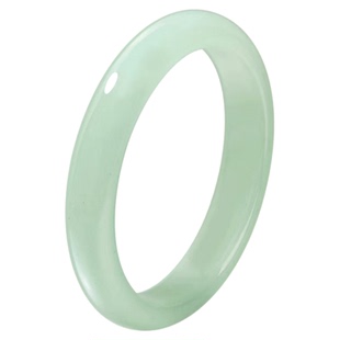 冰种甜绿手镯天青冻女款翡翠平替石英岩玉玉髓扁条毕业玉石手镯