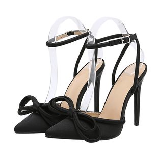 Women's high heel 外贸大码夏季新款凉鞋细跟蝴蝶结尖头高跟鞋女