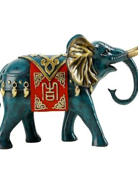 客厅招财大象桌面摆件纯铜