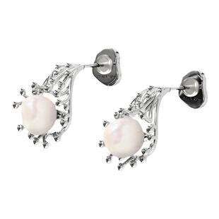 PEARLONA神经冲动树突绽放巴洛克珍珠耳环金色双色小众设计原创潮