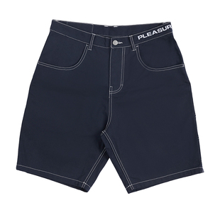 现货正品 PLEASURES五角星明线刺绣Kort宽松直筒休闲牛仔短裤情侣