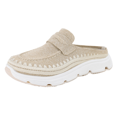 盼喜一脚蹬透气半拖乐福女鞋