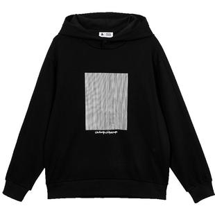 outlets杰克琼斯23秋冬新款衣服个性图案连帽卫衣宽松休闲男装