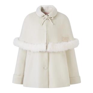 银河万岁“氧气”小绒兔30%羊毛「斗篷外套」千金高级感毛呢大衣