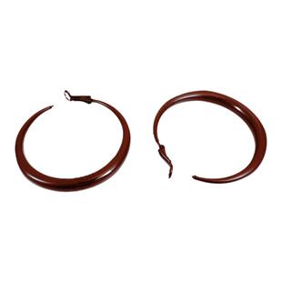 925银针酒红色滴釉大耳圈新款安可拉素圈耳环女复古港风夸张耳饰