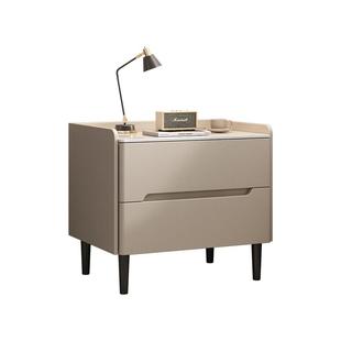 三梦实木床头柜简约现代2025新款轻奢高级感家用卧室收纳床边柜子