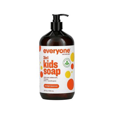 香港直发Everyone,3 合 1 儿童香皂，柳橙香，32 液量盎司（946