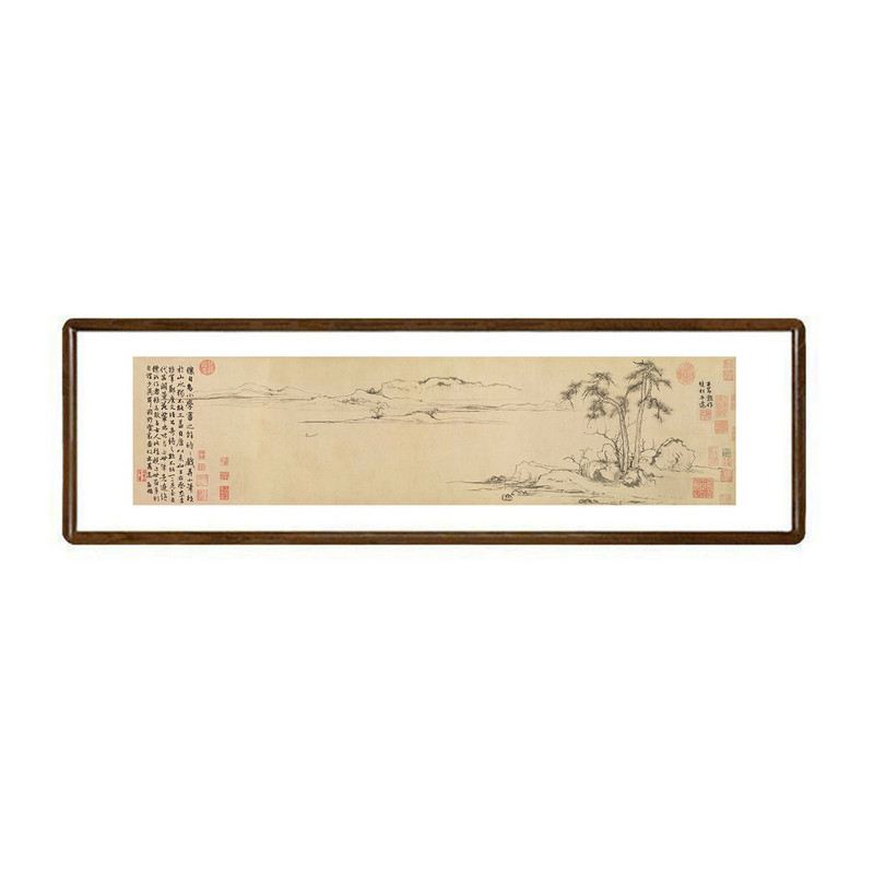 赵孟頫双松平远图新中式山水画