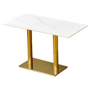 岩板餐桌商用餐饮桌椅奶茶店长方形桌子快餐面馆饭店小吃食堂专用