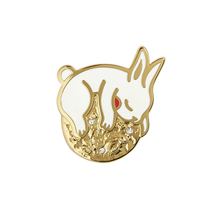 宇宙记号「月球上的小兔」ESREVINU原创设计 镀金胸针领针配饰