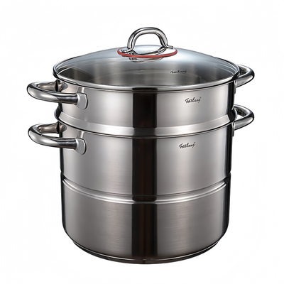 菲仕朗FOSSLANG加厚304不锈钢蒸锅28cm复合钢汤锅蒸屉套装