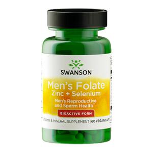 Swanson斯旺森男士专用活性叶酸胶囊60粒 锌硒同补备孕高活高吸收
