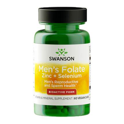 Swanson斯旺森男士专用活性叶酸胶囊60粒 锌硒同补备孕高活高吸收