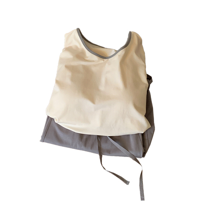 杜小宅免穿bra长袖撞色天丝睡衣