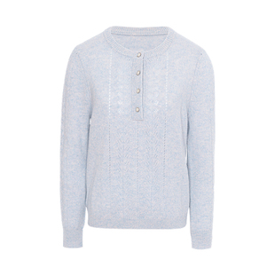 JESSIE浅蓝色套头毛衣女秋冬新款上衣设计感超好看高级羊毛衫