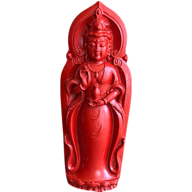 帝王红朱砂花瓶玉佩情侣观音吊坠