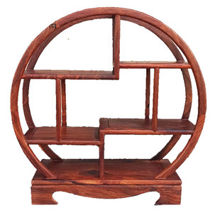 刺猬紫檀小博古架台式实木摆件红木中式古典多宝阁茶壶茶具架子