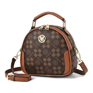 时尚复古小包包女2026新款春夏百搭手提小圆包印花女包单肩斜挎包