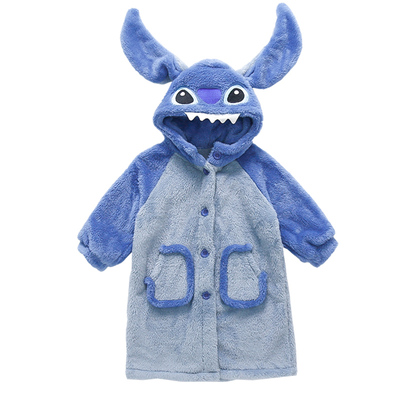 儿童睡衣男童冬季法兰绒加长加厚睡袍秋冬装男孩珊瑚绒家居服浴袍