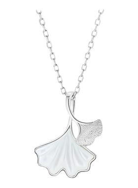 s925纯银银杏叶项链女轻奢小众