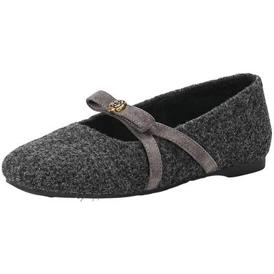 EBLAN/伊伴山茶花加绒玛丽珍鞋女