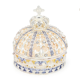 日本Picals欧式皇冠求婚对戒戒指盒结婚婚礼高档mini收纳首饰盒小