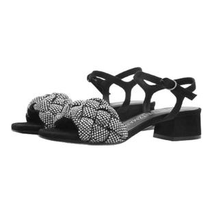 SW BRAIDA 35 CRYSTAL SANDAL 夏季方头蓬松水晶编织一字带凉鞋