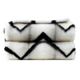 来自星星的你千颂伊同款白色斑马虎纹仿毛皮草毛毯铺床沙发搭盖毯